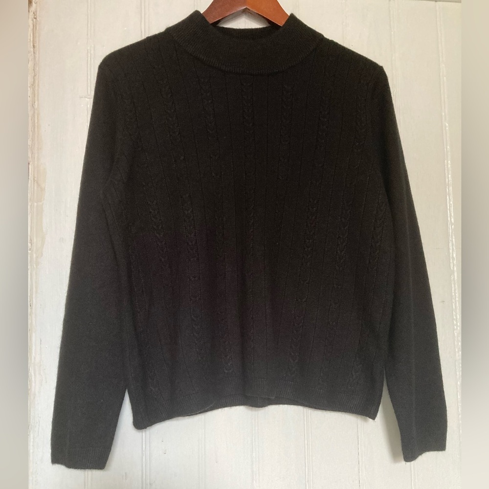 *3 for $20* Crewneck cableknit sweater, ribbed, size Petite Medium.